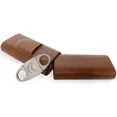 thumbnail image 7 of Leather Cigar Case Set with Cutter Cedar Wood Lining Humidor Box Fit 3 Cigars Portable Smoking Accessories Tool for Cohiba (black), 7 of 7