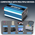 thumbnail image 2 of 8000 Watt Pure Sine Wave Power Inverter 24V DC to 110V 120V Converter for Family RV Off Grid Solar System Car with Type-C Ports 3 AC Power Outlets USB Ports LCD Display and Remote Control,blue, 2 of 4