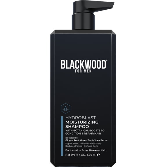 Blackwood For Men Hydroblast Moisturizing Shampoo | Men's Natural Shampoo for Dry or Coarse Hair, 17oz