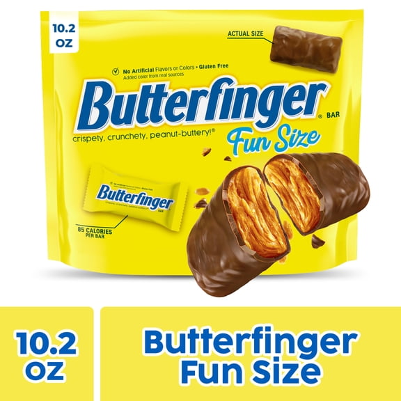 Butterfinger Fun Size Candy Bars, Crispety Crunchety Peanut-Buttery, Individually Wrapped, 10.2 oz Bag