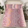 thumbnail image 2 of Homewish Fashion Western Aztec Twin Sheet Sets for Female, Abstract Stripes Ombre Twin Fitted Sheet, Pink Hippie Triangle Flat Sheet, Super Cozy Room Decor, 3-Piece, 2 of 7