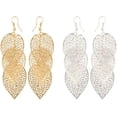 thumbnail image 2 of Boucles d'Oreilles Pendantes en Forme de Feuille Creuse pour Femmes, Bijoux de Fête, 2 of 4