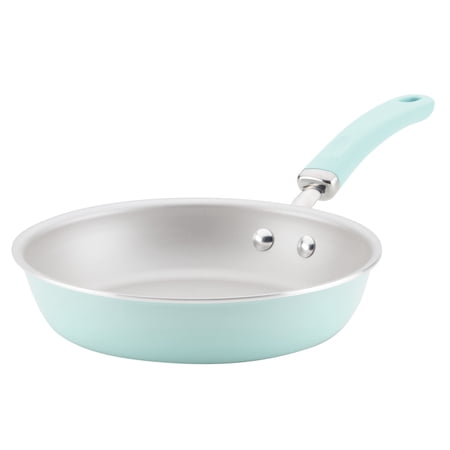 Rachael Ray Create Delicious Aluminum Nonstick Deep Frying Pan  9.5-Inch  Light Blue Shimmer