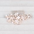 thumbnail image 4 of Peineta para el pelo de boda de oro rosa, perlas de diamantes de imitación, peinetas de flores y hojas, piezas de pelo de novia hechas a mano para mujeres y niñas, accesorios para el pelo de boda para novias, 4 piezas Sincero Electrónica, 4 of 5