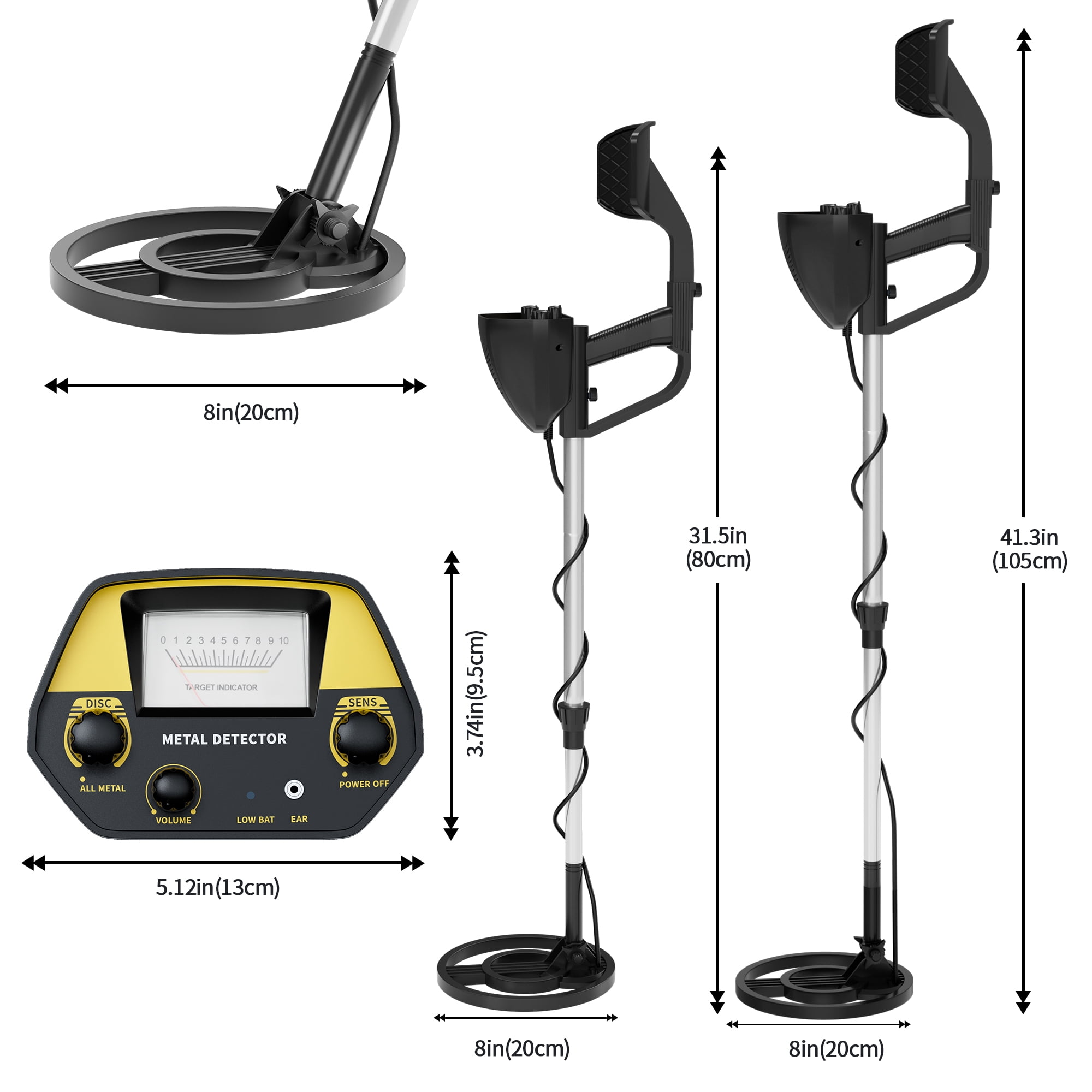 JUANGU Metal Detector Kit, Professional Gold Detector for Beach Outdoor Treasure Hunting, Gift for Boys Girls