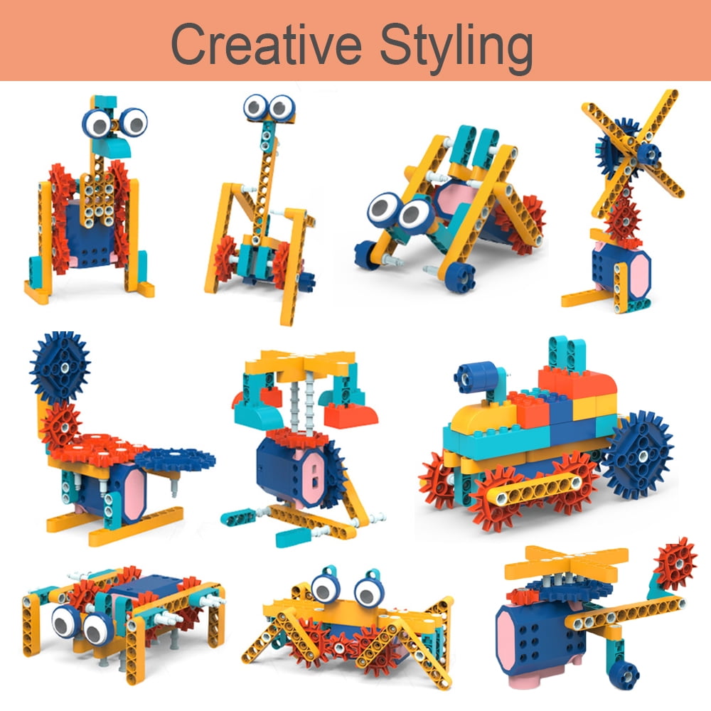 MEGICOT 116Pcs /119Pcs Electric Building Blocks Set for 6+ Year Old Children, Gear Drive Creative Engineering Construction Assembly Toys