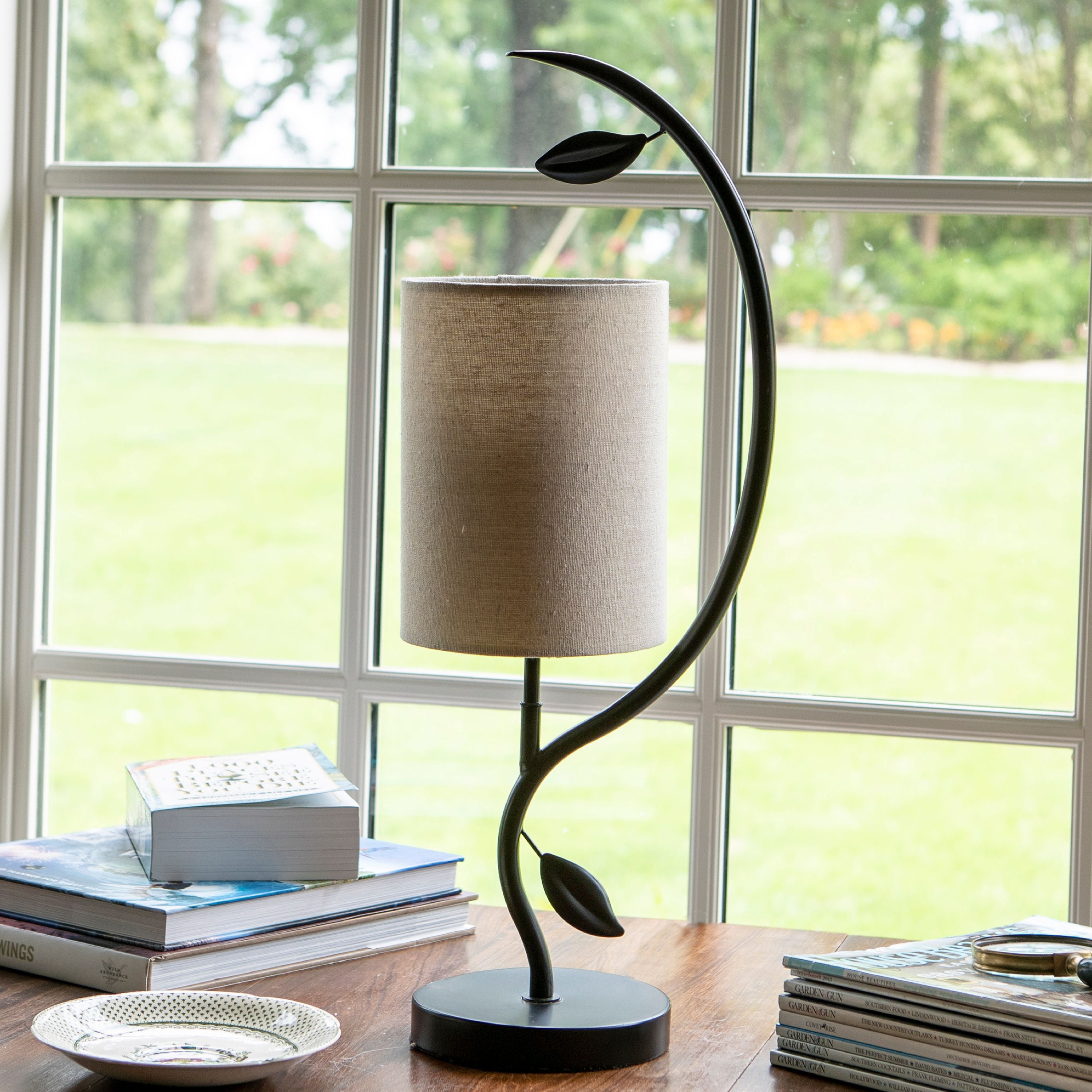 Decor Therapy, Anna Leaf Table Lamp, Made of Metal, Bronze Color, 22"