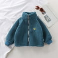 thumbnail image 2 of Zshosam Toddler Girl Jacket Toddler Girls Fleece Jacket Zip Up Hoodie Warm Fall Winter Coat Kid Fuzzy Outerwear with Pocket Size 3T 4T,(Blue 3-4 Years), 2 of 3