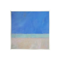 Stupell Industries Abstract Blocked Landscape Blue Stripe Painting Unframed Art Print Wall Art, Design by Carol Young