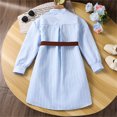 thumbnail image 4 of Rggeeun Toddler Girls Dresses Autumn Long Sleeve Shirt Dress Casual Striped Stylish Contrast Color Loose Fit Comfortable Kids Dresses Trendy O-Neck Sundress, 4 of 6