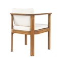 thumbnail image 6 of Set of 4 Outdoor Dining Chairs with Curved Acacia Wood Arms and Cream Cushions, 6 of 10