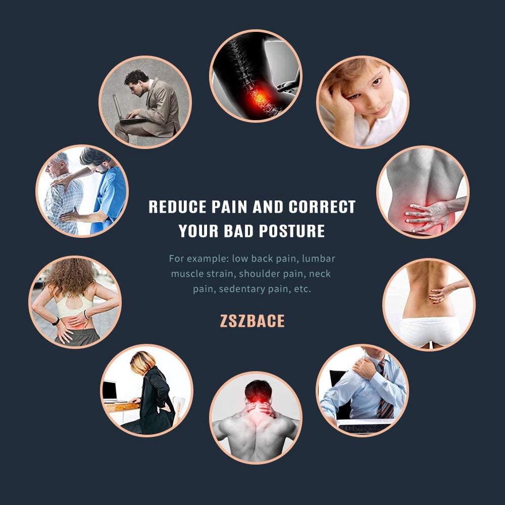 ZSZBACE Back Support Belt, Posture Corrector for Women and Men, Adjustable Back Brace for Clavicle Support and Providing Pain Relief