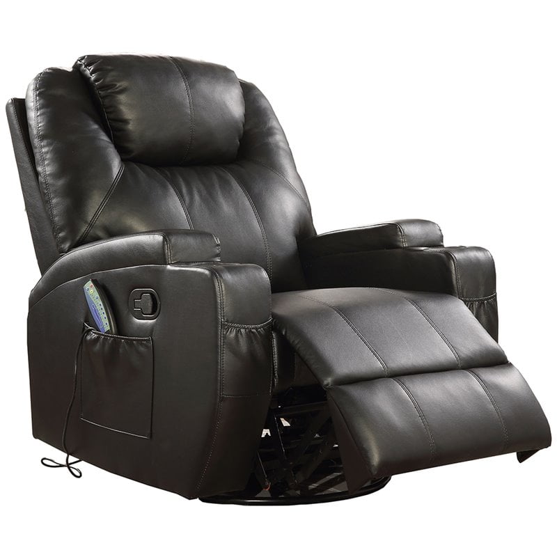 rocker recliner black leather