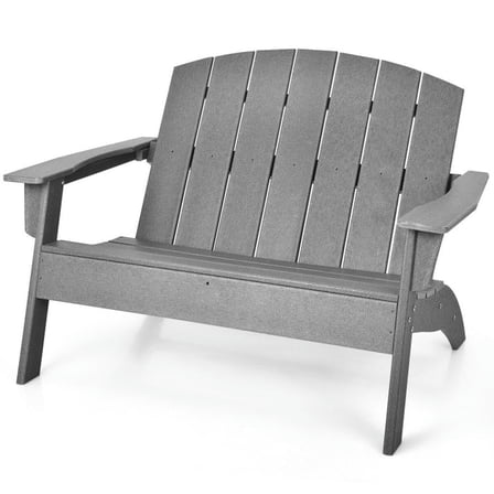 GVN Folding Chair, Patio Chair, HDPE Patio Adirondack Chair for Porch Garden Backyard-Gray