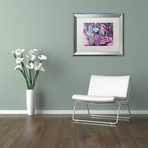 Trademark Fine Art Abstract Matted Framed Art ' Moon Buggy ' by Josh Byer