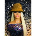thumbnail image 4 of 2Chique Boutique Women's Rhinestone Embellished Bucket Hat Gold, 4 of 7