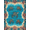 Teal Blue Beige Coral, Pattern 20, variant on Design&I 8'x10' Washable Area Rug Beach Nautical Ocean Tropical With Seashell Border Sea Turtle Refined Structured for King Size Bedroom, Under Bed, Sleek Flatweave Pet Friendly