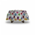 thumbnail image 4 of Ice Cream Ottoman Cover, Hand-drawn Watercolored, 2 Piece Slipcover Set with Ruffle Skirt for Square Round Cube Footstool Decorative Home Accent, Standard Size, Multicolor, by Ambesonne, 4 of 5