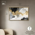 thumbnail image 5 of Golden Liquid Canvas Modern Black White Abstract Wall Art by Art Remedy, Gold Frame, 45" x 30", 5 of 7