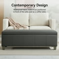 thumbnail image 6 of 51" Faux Leather Storage Ottoman Bench with Wooden Legs, Tufted Upholstered Seat, Sturdy & Spacious for Bedroom, Entryway, Living Room, Dark Gray, 6 of 9