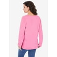 thumbnail image 2 of Roaman's Women's Plus Size Ultimate Long Sleeve V Neck Tee, 2 of 6