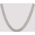 thumbnail image 5 of Sterling Silver 10.5mm Domed With Side D/C Curb Chain (20 X 10.5) Made In Italy qrc300-20, 5 of 5