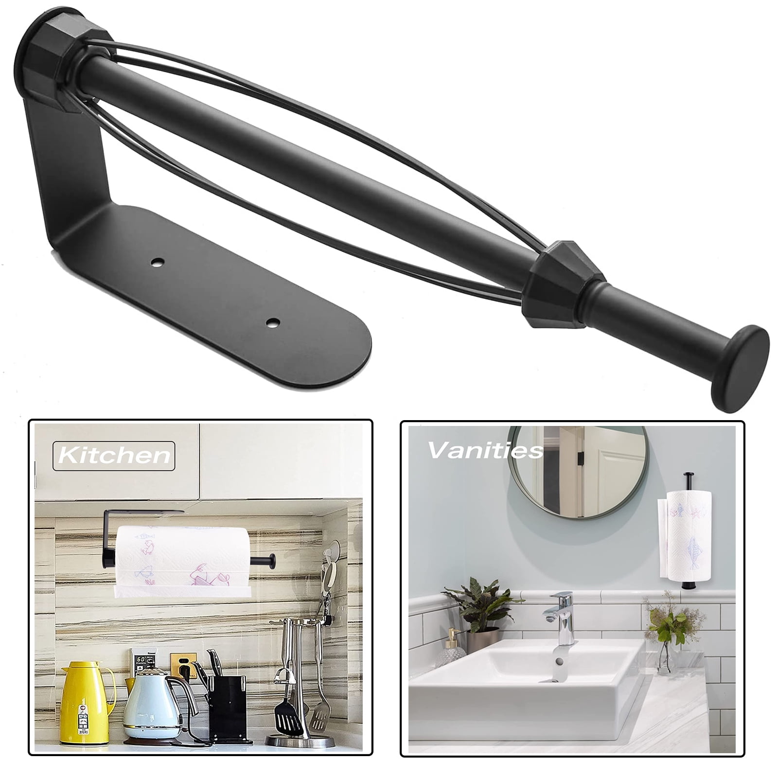 Paper Towel Holder Under Self Adhesive and Drilling Wall Mount