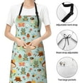 thumbnail image 6 of Xecao Mushroom House Insect Frog Print Kitchen Cooking Aprons, Waterproof Adjustable Bib Aprons with 2 Pockets for Women Men Chef, 6 of 8