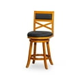 thumbnail image 4 of Newboti Furniture 30" Bar Height X-Back Swivel Stool, Natural Finish, Charcoal Fabric Seat 18043, 4 of 11