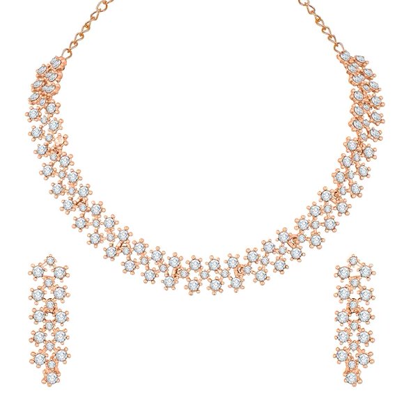 Diamond Necklace with Earrings - Jewellery Set for Women