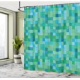 thumbnail image 5 of Ambesonne Teal Shower Curtain, Cube Pattern Vibrant Color, 69"Wx75"L, Sea Green Blue, 5 of 5