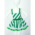 thumbnail image 4 of Jowowha Girls Christmas Costume Sleeveless Sequins Striped Ice Skating Roller Skating Baton Twirling Green 8, 4 of 7