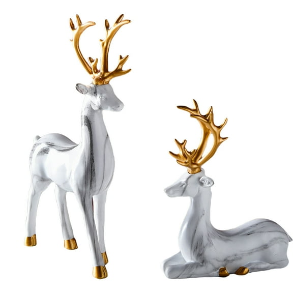Gymnture christmas Christmas Reindeer Figurine Pair for Tabletop Decoration