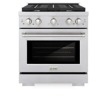 ZLINE 30 in. 4.2 cu. ft. Paramount Dual Fuel Range with 4 Burner Gas Cooktop and Electric Convection Oven in Stainless Steel (SDR30)