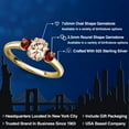 thumbnail image 2 of Gem Stone King 18K Yellow Gold Plated Silver Peach Morganite and Red Garnet Engagement Ring for Women | 1.05 Cttw | Oval 7X5MM | Gemstone October Birthstone | Size 8, 2 of 6