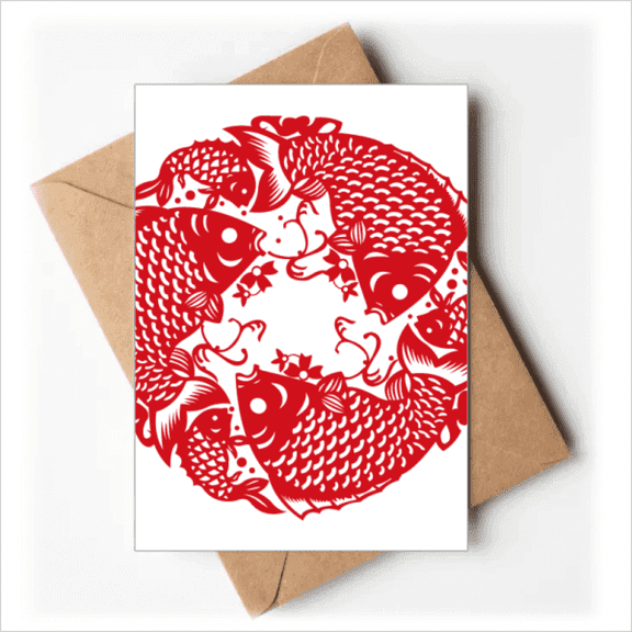 Paper Cutting Fish Festive Greeting Cards You are Invited Invitations
