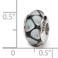 thumbnail image 2 of Beautiful Sterling Silver Reflections Black/Grey Hand-blown Glass Bead, 2 of 2