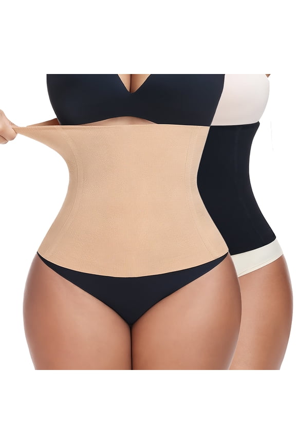 2 Packs Waist Trainer for Women Tummy Control Postpartum Recovery Belt Waist Cincher Body Shaper