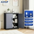 thumbnail image 3 of AUHUP 35" Metal Cabinet with Locking Doors and 2 Adjustable Shelves, Black Gray Garage Storage Cabinet for Warehouse, Basement, Home Office, File Storage Utility Cabinets, 3 of 7