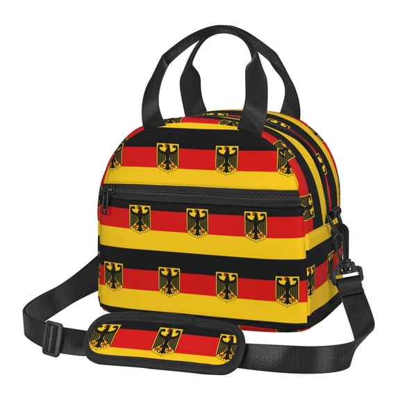 Flag Of Germany Insulated Reusable Lunch Bag with Detachable Adjustable Strap for Office Picnic Beach or Travel