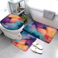 thumbnail image 2 of 3 Piece Purple Blue Orange Marble Bath Mat Abstract Modern Art Ink Texture Stone Fashion Bathroom Bathtub Floor Rugs Absorbent Doormat Toilet Decor, 2 of 3