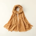 thumbnail image 2 of Women Summer Scarfs Lightweight Large Long Gauze Shawl Linen Beach Wrap Plain 75”×43”, 2 of 5