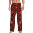 thumbnail image 2 of Lsque Christmas Plaid Flower Print Men's Pajama Pants, Lounge Pant - Comfortable Home Wear,Elastic Waistband, Stylish Design-XX-Large, 2 of 9