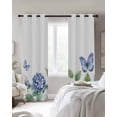 thumbnail image 2 of Blackout Curtains for Bedroom, Flower Butterfly Room Darkening Window Drapes for Living Room, Blue Purple Watercolor Wilflower Thermal Insulated Grommet Curtains, 42x84 inch, 2 Panels, 2 of 9