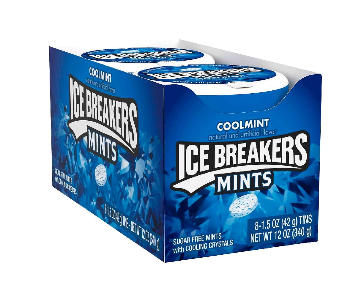 Ice Breakers Sugar Free Mints, Cool Mint, 1.5 oz, 8 ct 1PK