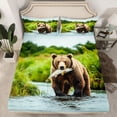 thumbnail image 2 of Homewish Safari Bear Twin Sheet Set (3-Piece) Rustic Fish Hunting Fishing Decor For Boys Teens, 2 of 7