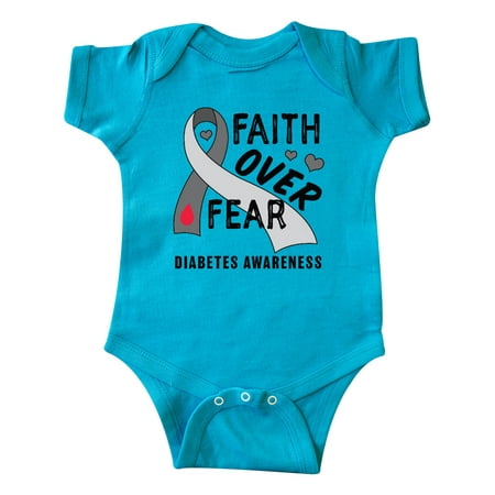 

Inktastic Diabetes Awareness Faith over Fear Gift Baby Boy or Baby Girl Bodysuit