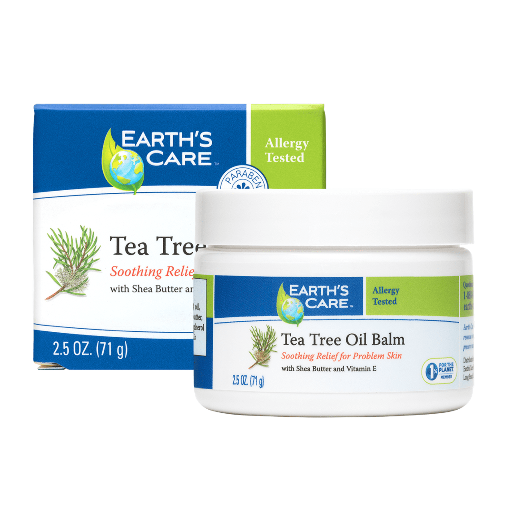 Earth's Care Tea Tree Oil Balm Moisturizer with Shea Butter & Vitamin E - 2.5 oz