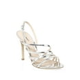 thumbnail image 1 of Schutz Women's Taila Prata Silver Metallic Strappy Single Sole Dress Sandals (6.5), 1 of 1