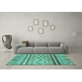 thumbnail image 3 of Ahgly Company Indoor Rectangle Southwestern Turquoise Blue Country Area Rugs, 5' x 7', 3 of 4